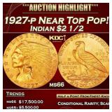 1927-p Gold Indian Quarter Eagle Near Top Pop! $2