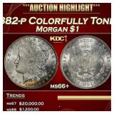 1882-p Morgan Dollar Colorfully Toned $1 ms66+ SEG