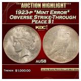 PCGS 1923-p *Mint Error* Obverse Strike-Through Pe