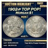 1902-p Morgan Dollar TOP POP! $1 ms67+ SEGS