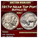 1917-p Buffalo Nickel Near Top Pop! 5c ms67+ SEGS