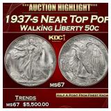 1937-s Walking Liberty Half Dollar Near Top Pop 50