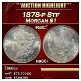 1878-p 8tf Morgan Dollar $1 ms66+ SEGS