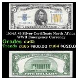 1934A $5 Silver Certificate North Africa WWII Emer