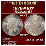 1878-p 8tf Morgan Dollar $1 ms65+ SEGS