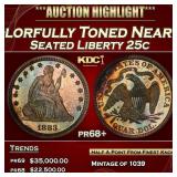1883 Proof Seated Liberty Quarter Colorfully Toned