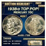 1938-d Mercury Dime TOP POP! 10c ms68+ FSB SEGS