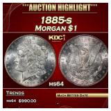 1885-s Morgan Dollar $1 Grades ms64