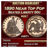 1890 Proof Seated Half Dollar Near Top Pop 50c pr6