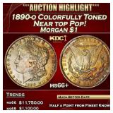 1890-o Morgan Dollar Colorfully Toned Near top Pop