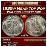 1935-p Walking Liberty Half Dollar Near Top Pop 50