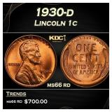 1930-d Lincoln Cent 1c Grades ms66 rd