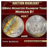 PCGS 1884-o Morgan Dollar Monster Rainbow Toned $1