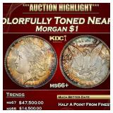 1891-p Morgan Dollar Colorfully Toned Near Top Pop