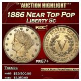 1886 Proof Liberty Nickel Near Top Pop 5c pr67+ SE