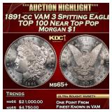 1891-cc VAM 3 Spitting Eagle TOP 100 Morgan Dollar