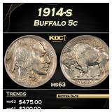 1914-s Buffalo Nickel 5c Grades ms63