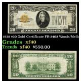 1928 $20 Gold Certificate FR-2402 Woods/Mellon Gra