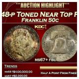 1948-p Franklin Half Dollar Toned Near Top Pop 50c