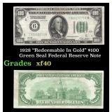 1928 $100 Green Seal Federal Reserve Note "Redeema
