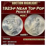 1923-p Peace Dollar Near Top Pop $1 ms66+ SEGS