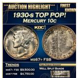 1930-s Mercury Dime TOP POP! 10c ms67+ FSB SEGS