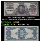 1891 $20 Large Silze Silver Certificate "Manning"