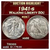 1941-s Walking Liberty Half Dollar 50c ms66 SEGS