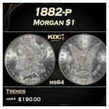 1882-p Morgan Dollar $1 Grades ms64