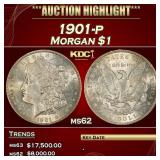 1901-p Morgan Dollar $1 ms62 USCG