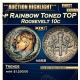1959-p Roosevelt Dime Rainbow Toned TOP POP! 10c m