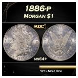 1886-p Morgan Dollar $1 Grades ms64+