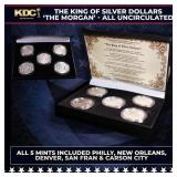 Morgan The king of silver dollars 5 Coin BU Set, 1