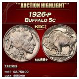 1926-p Buffalo Nickel 5c ms66+ SEGS