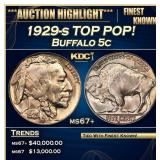 1929-s Buffalo Nickel TOP POP! 5c ms67+ SEGS