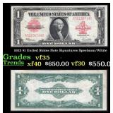 1923 $1 United States Note Grades vf++ Signatures