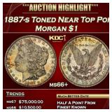 1887-s Morgan Dollar Toned Near Top Pop $1 ms66+ S