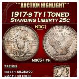 1917-s Ty I Standing Liberty Quarter Toned 25c ms6