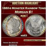 PCGS 1880-s Morgan Dollar Monster Rainbow Toned $1