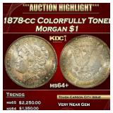 1878-cc Morgan Dollar Colorfully Toned $1 ms64+ SE