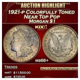 1921-p Morgan Dollar Colorfully Toned Near Top Pop