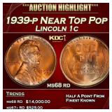 1939-p Lincoln Cent Near Top Pop 1c ms68 rd SEGS