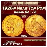 1926-p Gold Indian Quarter Eagle Near Top Pop! $2