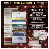1968-1998 30 Years Mint Set Run - 315 Coins, 29 Co
