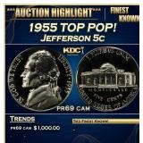 1955 Proof Jefferson Nickel TOP POP! 5c pr69 cam S