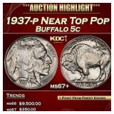 1937-p Buffalo Nickel Near Top Pop 5c ms67+ SEGS
