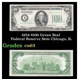 1934 $100 Green Seal Federal Reserve Note Chicago,