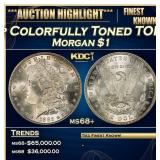 1885-p Morgan Dollar Colorfully Toned TOP POP! $1