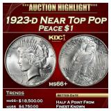 1923-d Peace Dollar Near Top Pop $1 ms66+ SEGS