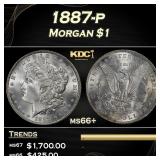 1887-p Morgan Dollar $1 ms66+ SEGS